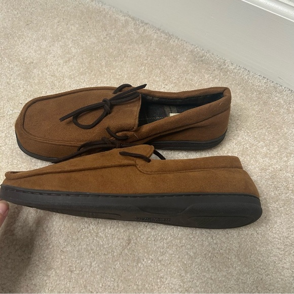 Dearfoam Slippers Dluxe Moccasin  Brown  Size 11/12 Large House Shoes Indoor - Picture 7 of 13
